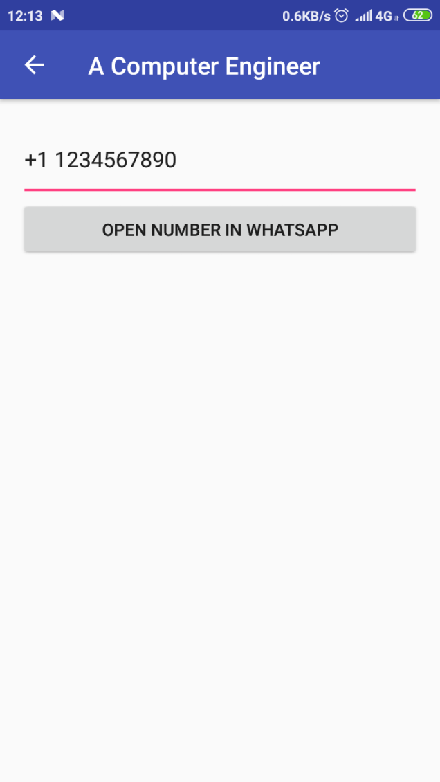 Open chat page in Whatsapp for given number